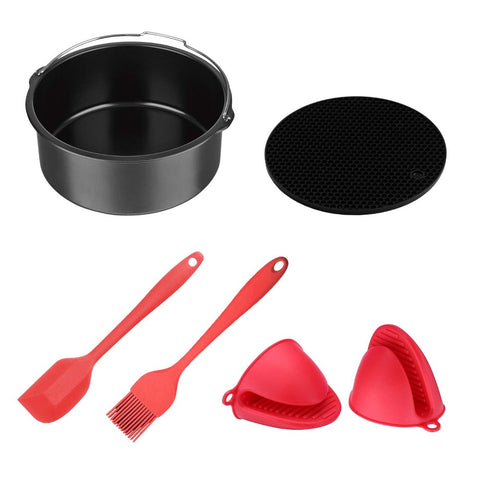 Air Fryer Accessories 5Pc 20.3Cm Air Fryer Accessory Mat Spatula Tin Brush Mtt Bake Set