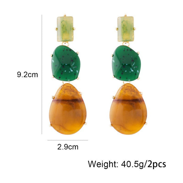 Earrings Women Special Shaped Geometric Multi Layered Exaggerated Resin Lady