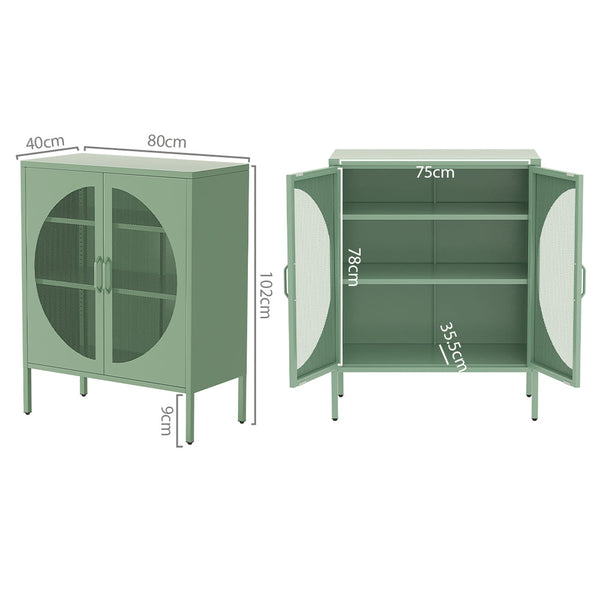 Sideboards & Buffets Artiss Artissin Buffet Sideboard Metal Cabinet Elsa Green