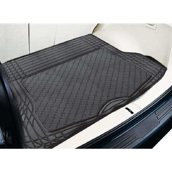 Floor Mats, Carpets Aluminium Look 1 Piece Boot Mat Black [Rubber/Aluminium Look]