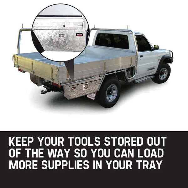 Tool Storage Organisers Bullet Pair Of Under Tray Ute Tool Boxes Aluminium Vehicle Body Toolbox