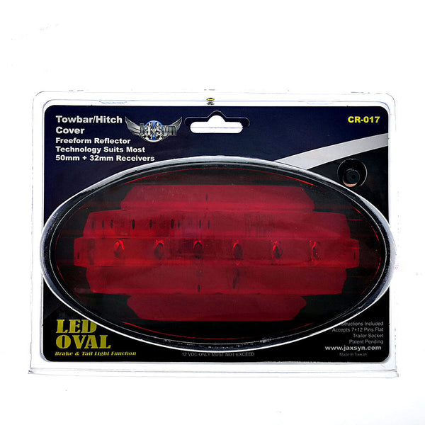 Tow Bars & Winches Jaxsyn Novelty Towbar Trailer Hitch Cover Red Oval Brake Light