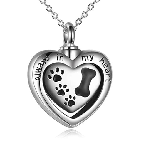 Necklaces & Pendants Always In My Heart Pet Paw Dog Bone Cremation Urn Necklace For Ashes