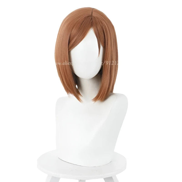 Wigs, Facial Hair Anime Kugisaki Nobara Cosplay Wig Brown Orange Short Heat Resistant Synthetic Hair