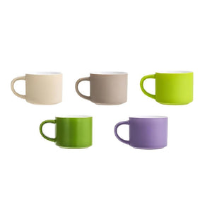 Mugs Ceramic Coffee Mug Multicolor Set Of Five Round Non Slip Drinkware