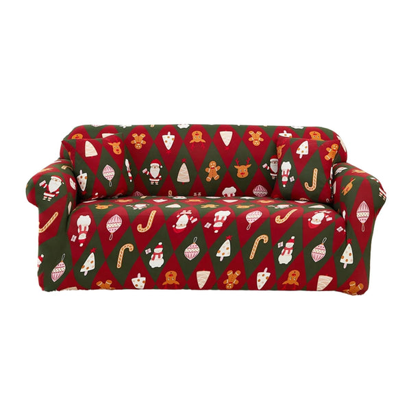 Slipcovers Sofa Cover Green Red Christmas Diamond Pattern Non Slip Stretchable Slipcover