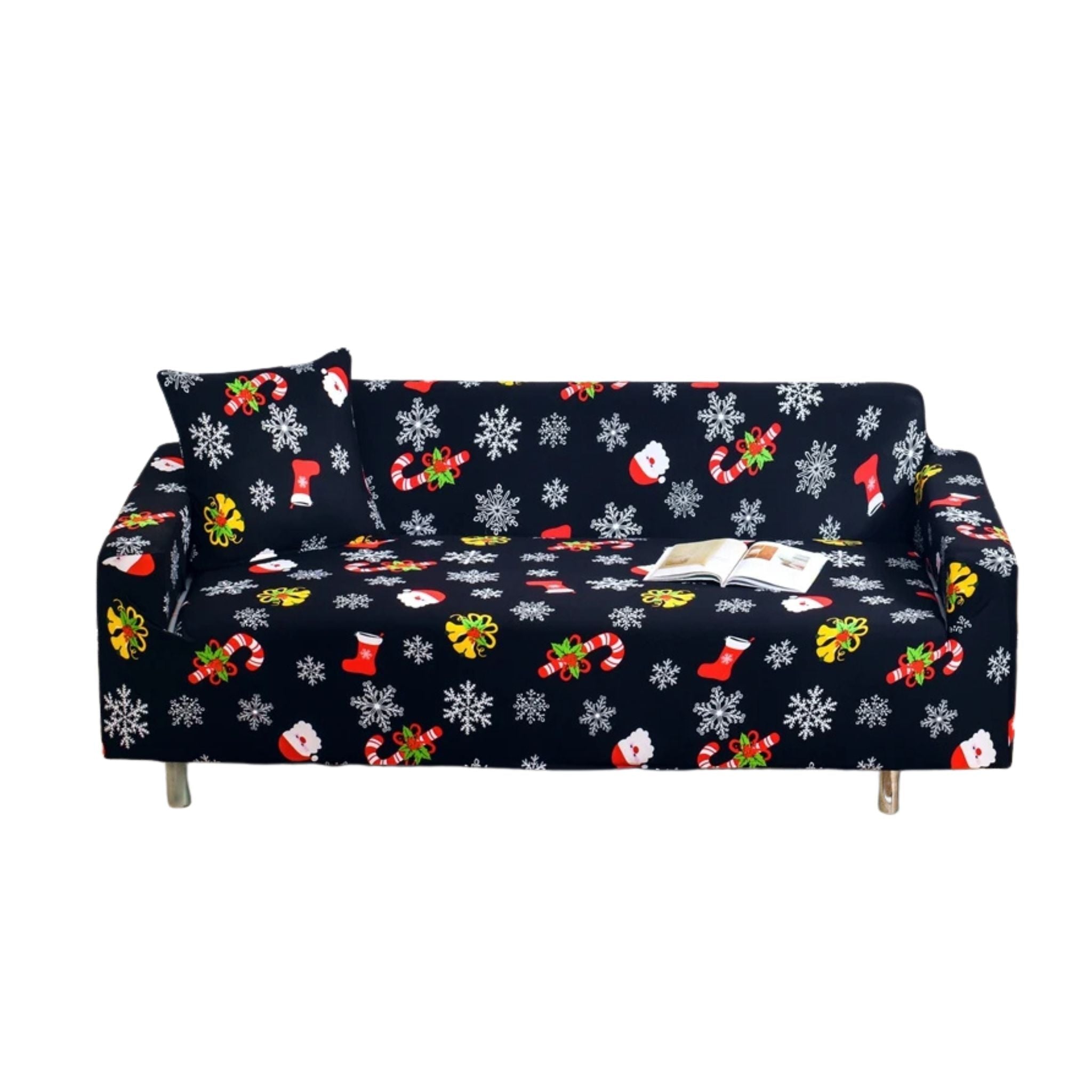 Slipcovers Sofa Cover Black Christmas Snowflakes Design Non Slip Stretchable Slipcover Home And Garden Furniture