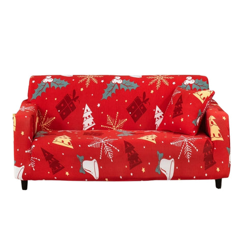 Slipcovers Sofa Cover Red Christmas Tree Gift Box Design Stretchable Non Slip Slipcover