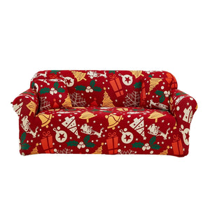 Slipcovers Sofa Cover Red Mix Christmas Print Design Stretchable Non Slip Slipcover