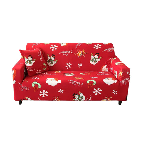 Slipcovers Sofa Cover Red Christmas Snowman Design Stretchable Non Slip Slipcover Home Furniture