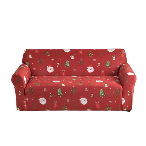 Slipcovers Sofa Cover Red Christmas Tree Santa Claus Design Stretchable Non Slip Slipcover