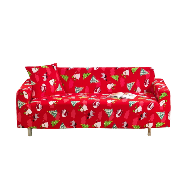 Slipcovers Sofa Cover Red Christmas Tree Snowman Design Non Slip Stretchable Slipcover