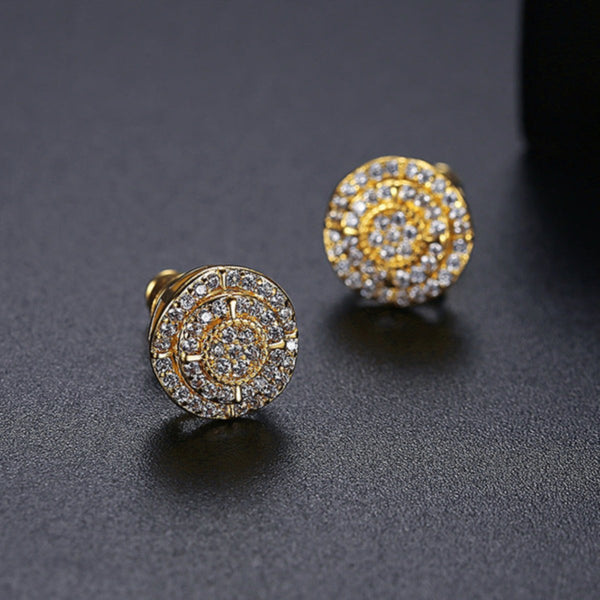 Earrings European And American Copper Inlaid Zircon For Men Women