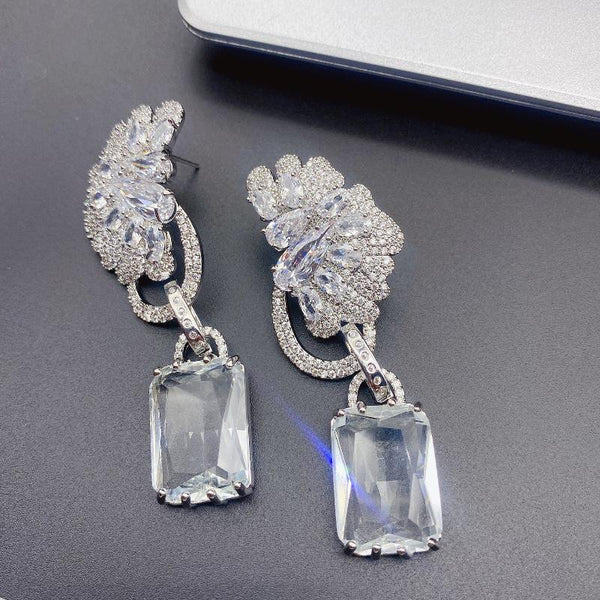 Earrings Zircon Precision Micro Inlaid Advanced Colour Matching Versatile Fashion