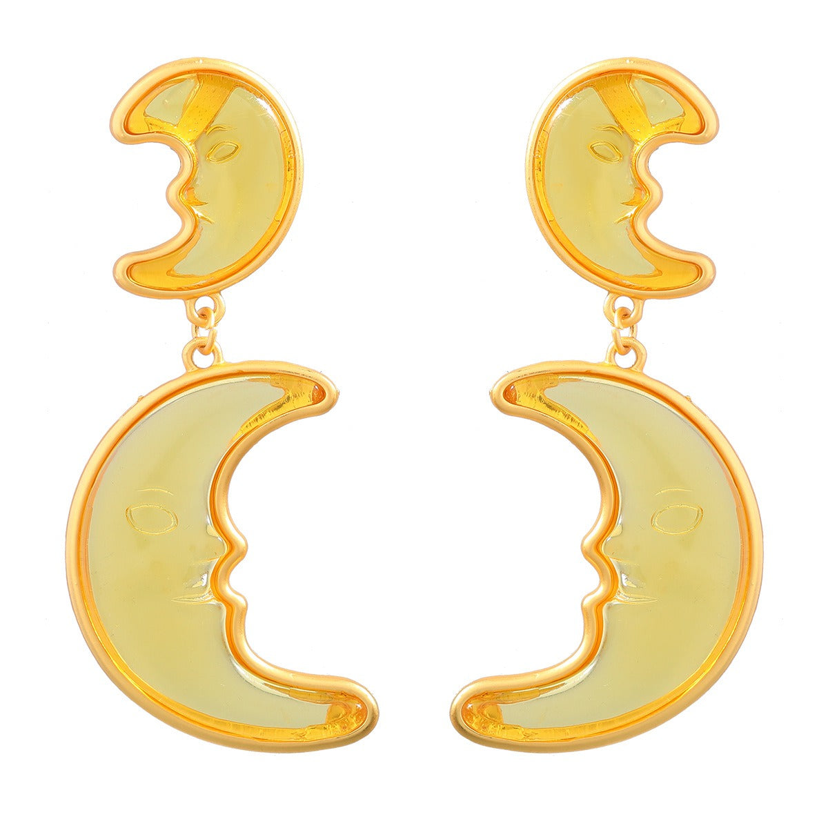 Earrings Alloy Resin Moon For Women