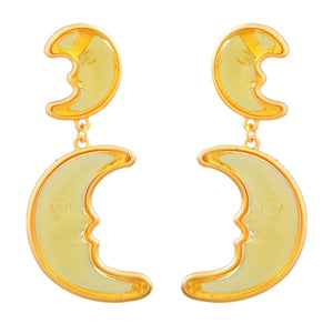 Earrings Alloy Resin Moon For Women