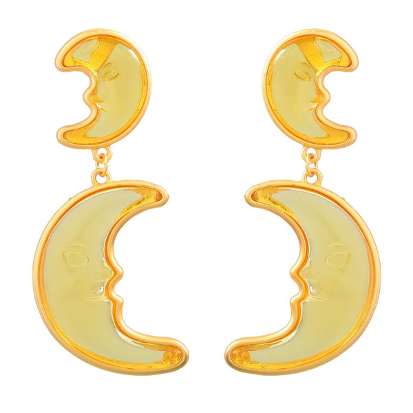 Earrings Alloy Resin Moon For Women