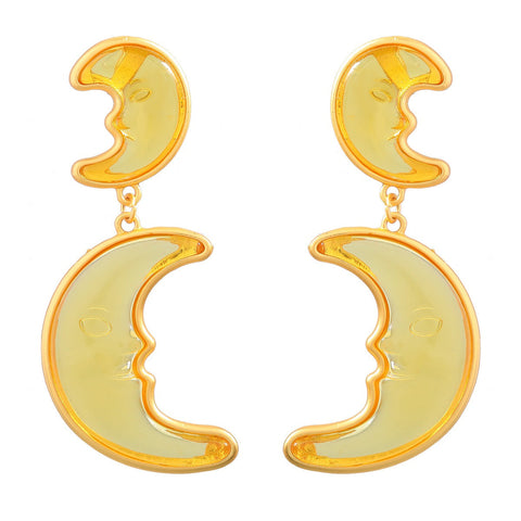 Earrings Alloy Resin Moon For Women