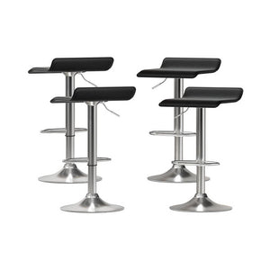 Benches Bar Stools Artiss 4X Bar Stools Faux Leather Chair Black