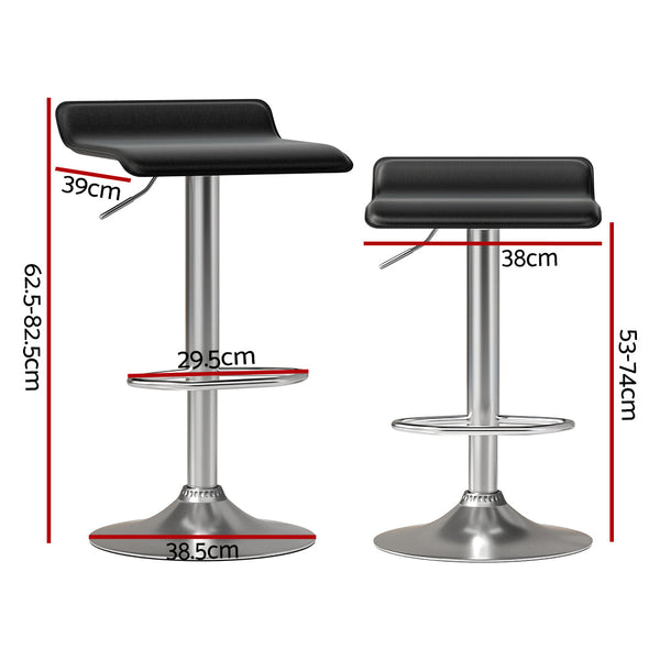 Benches Bar Stools Artiss 4X Bar Stools Faux Leather Chair Black