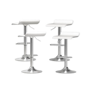 Benches Bar Stools Artiss 4X Bar Stools Faux Leather Chair White