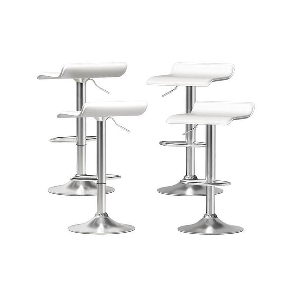 Benches Bar Stools Artiss 4X Bar Stools Faux Leather Chair White