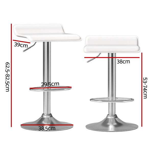 Benches Bar Stools Artiss 4X Bar Stools Faux Leather Chair White