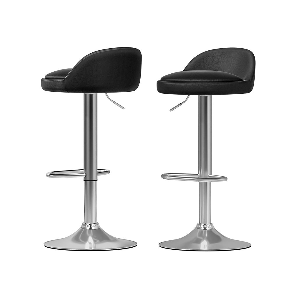 Benches Bar Stools Artiss 2X Bar Stools Pu Leather Gas Lift Black