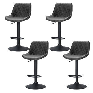 Benches Bar Stools Artiss 4X Bar Stools Gas Lift Vintage Leather Black