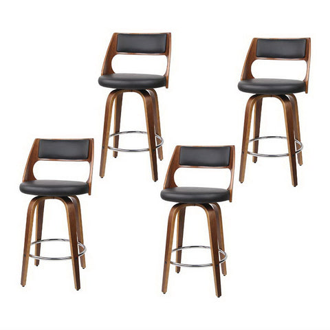 Benches Bar Stools Artiss 4X Bar Stools Swivel Leather Chair 65Cm