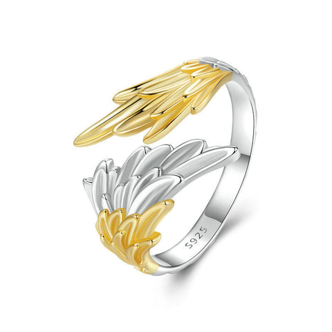 Rings Original 14K Gold Plated Wing Opening Ring For Men And Women In Silver