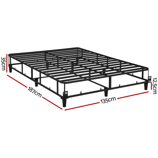 Double Bed Frames Artiss Bed Frame Double Size Metal Grey Mason