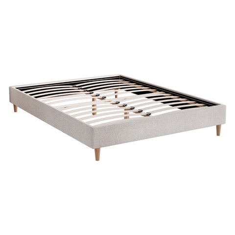 Double Bed Frames Artiss Bed Frame Double Size Beige Zora