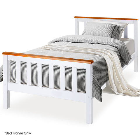 Single Bed Frames Slumber Single Wooden Bed Frame Modern Design For Kids Or Adults Bedroom Furniture White