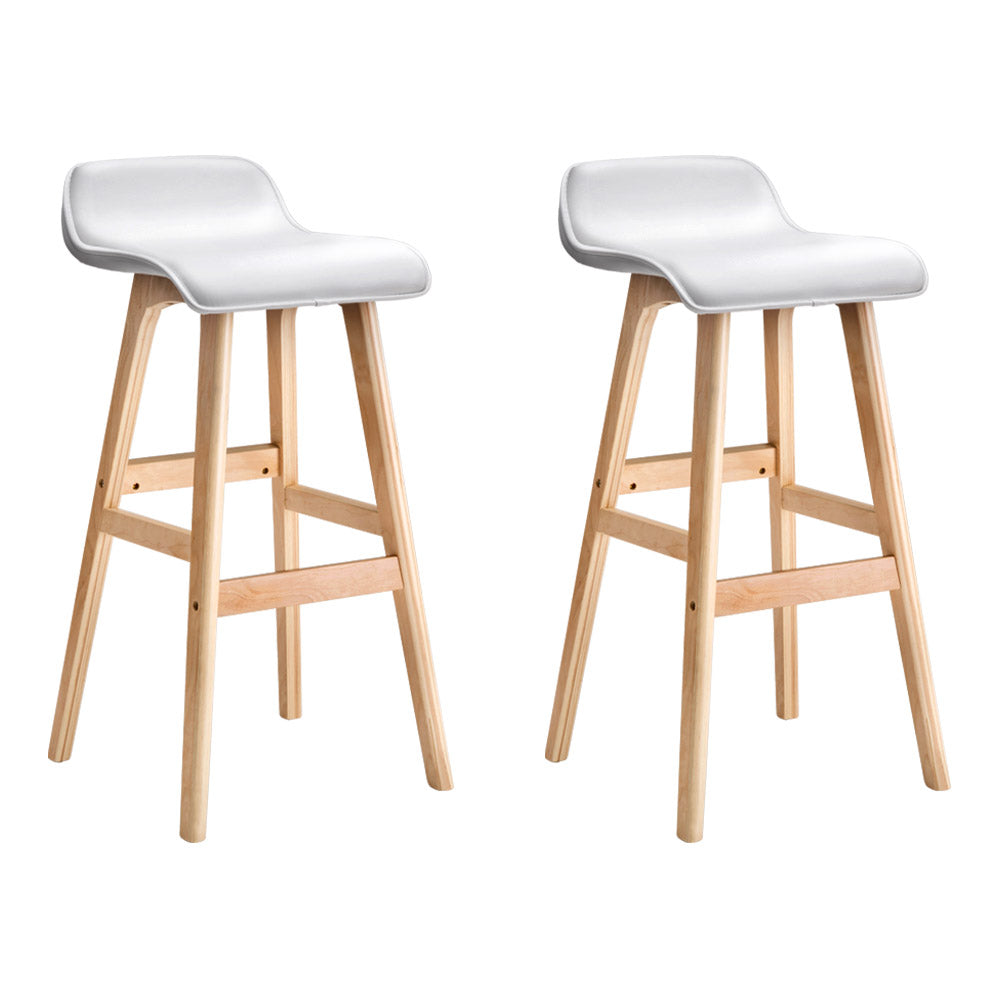 Benches Bar Stools Artiss 2X Bar Stools Wooden White