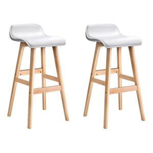 Benches Bar Stools Artiss 2X Bar Stools Wooden White