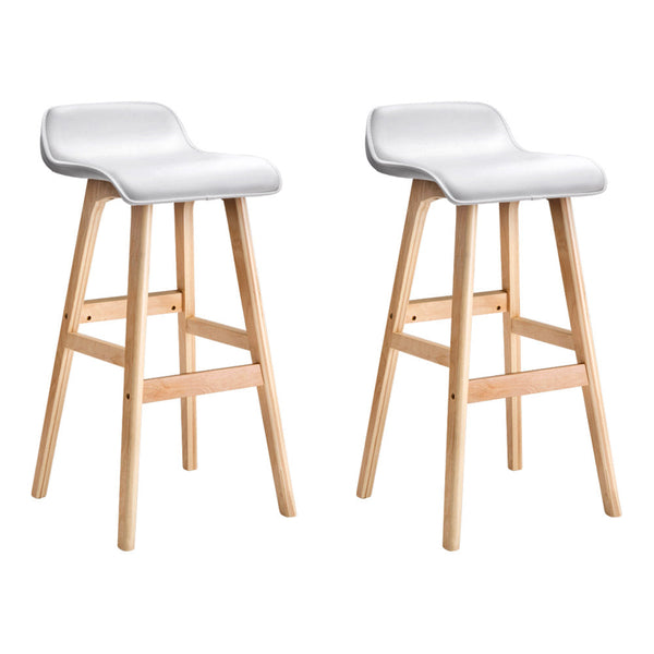 Benches Bar Stools Artiss 2X Bar Stools Wooden White