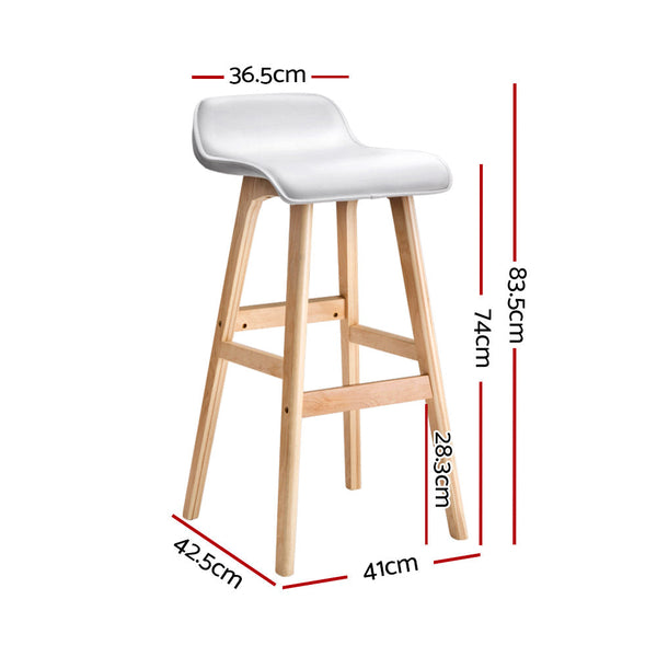 Benches Bar Stools Artiss 2X Bar Stools Wooden White