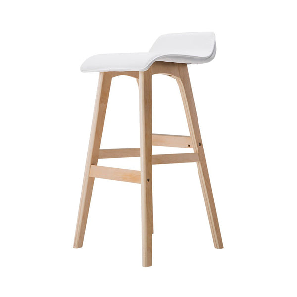 Benches Bar Stools Artiss 2X Bar Stools Wooden White