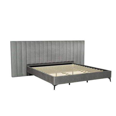 King Bed Frames Artiss Bed Frame King Size Velvet Grey Lott