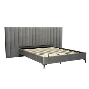 Queen Bed Frames Artiss Bed Frame Queen Size Velvet Grey Lott