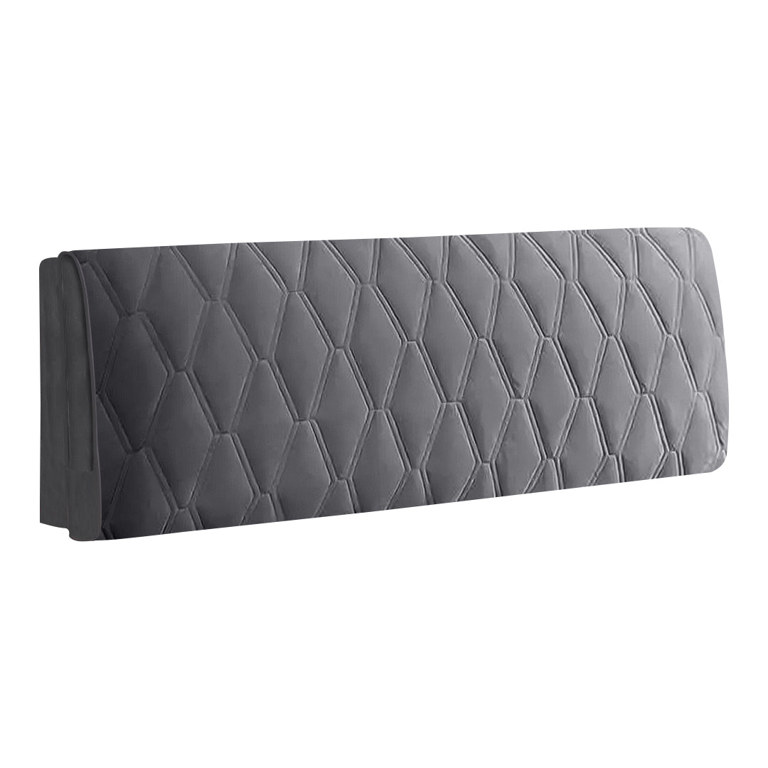 Headboards & Footboards Dark Gray Zigzag Pattern Bed Headboard Cover Super Soft Quilted Velvet 100X70cm