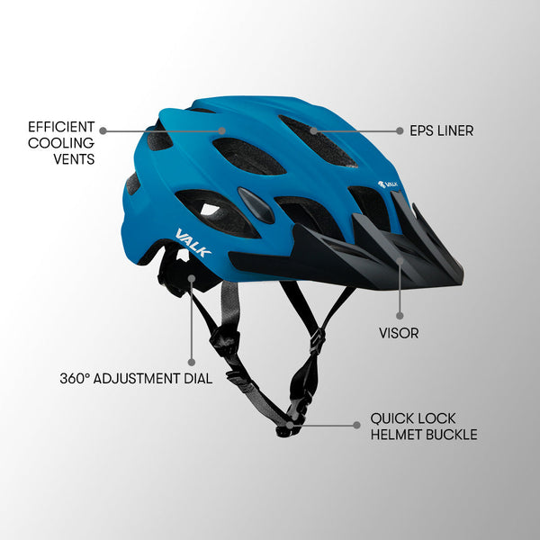 Helmet Accessories Valk Adjustable Mountain Bike Helmet 54 56Cm Small