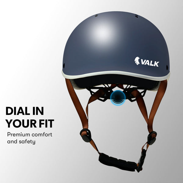 Helmet Accessories Valk Retro Bike Helmet 56 61Cm S M L Universal Dial Fit System Shadow Navy