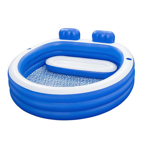 Above Ground Pools Bestway Kids Inflatable Pool Bench Seat Cup Holder 231X219cm