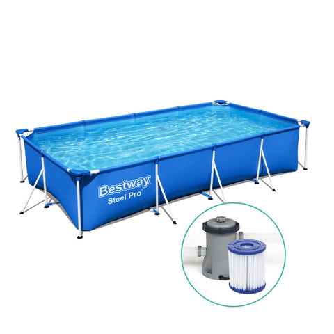 Above Ground Pools Bestway Swimming Pool 400X211x81cm Steel Frame W/ Filter Pump 5700L