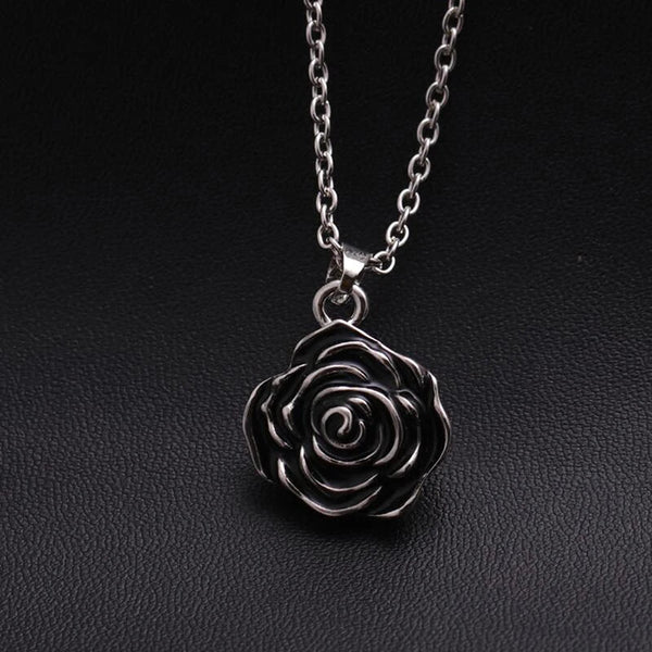 Necklaces & Pendants Black Rose Heart Cremation Urn Necklace For Ashes Memorial Pendant Jewelry