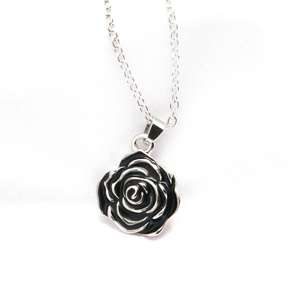 Necklaces & Pendants Black Rose Heart Cremation Urn Necklace For Ashes Memorial Pendant Jewelry