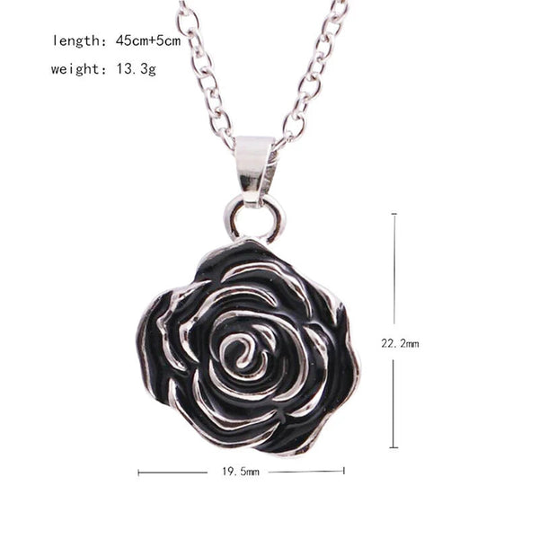 Necklaces & Pendants Black Rose Heart Cremation Urn Necklace For Ashes Memorial Pendant Jewelry