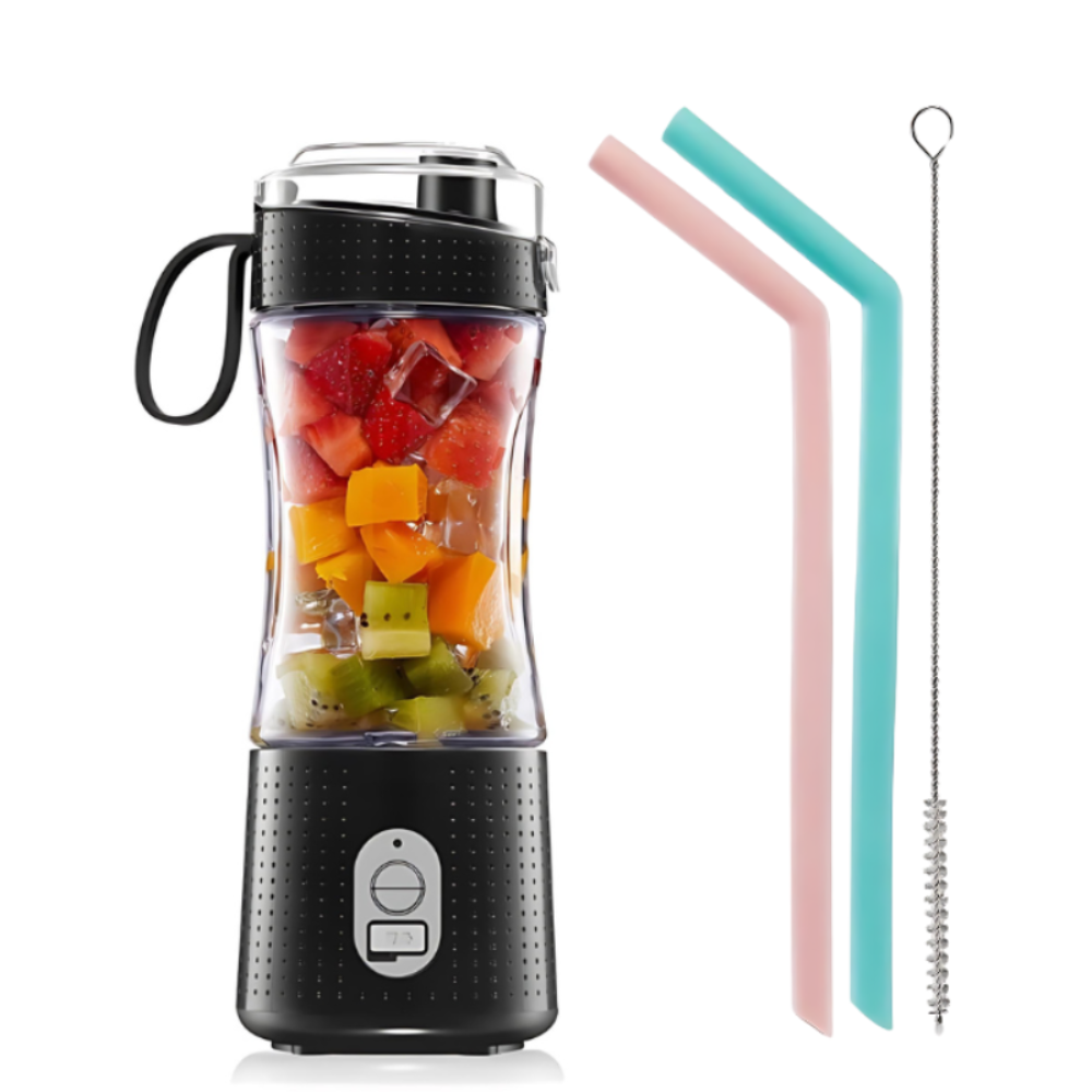 Juicers Mini Juicer Black Portable Blender Rechargeable Bottle Shaker 380Ml